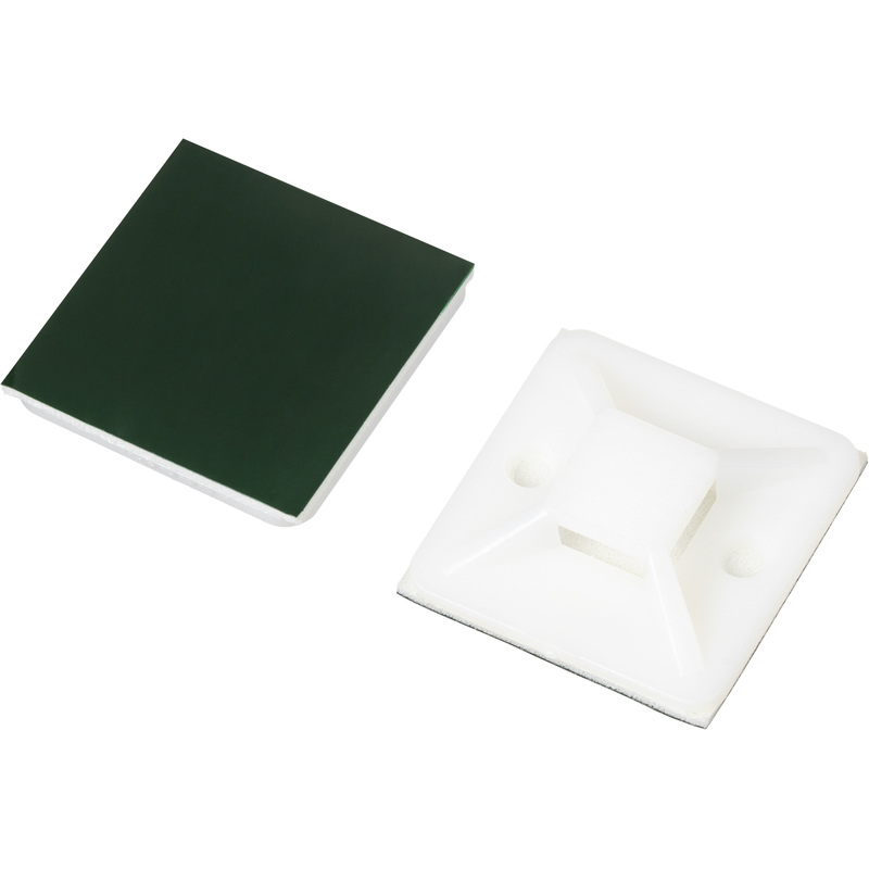 Изображение товара Площадка для стяжки (хомута) BigTech белая 20 штук BT-CTP-30-30-W