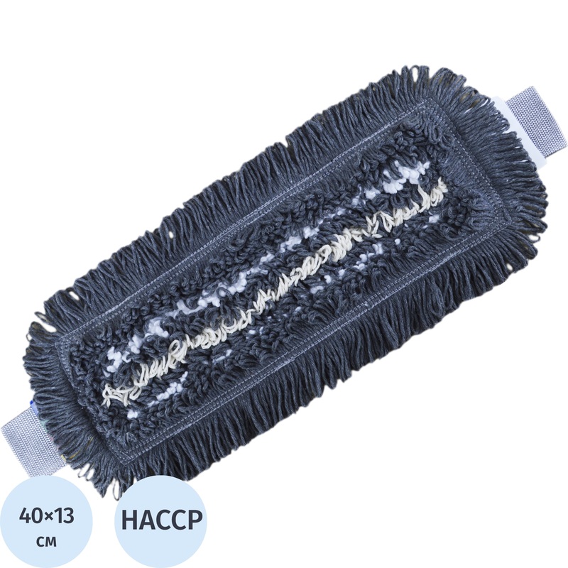 Изображение товара Насадка МОП для швабры-флаундера (плоской) A-VM вискоза/хлопок/микрофибра 40x13 см серый