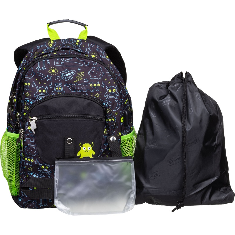 Изображение товара Ортопедический рюкзак Комус Класс Complex Cosmo Battle черный для школьников