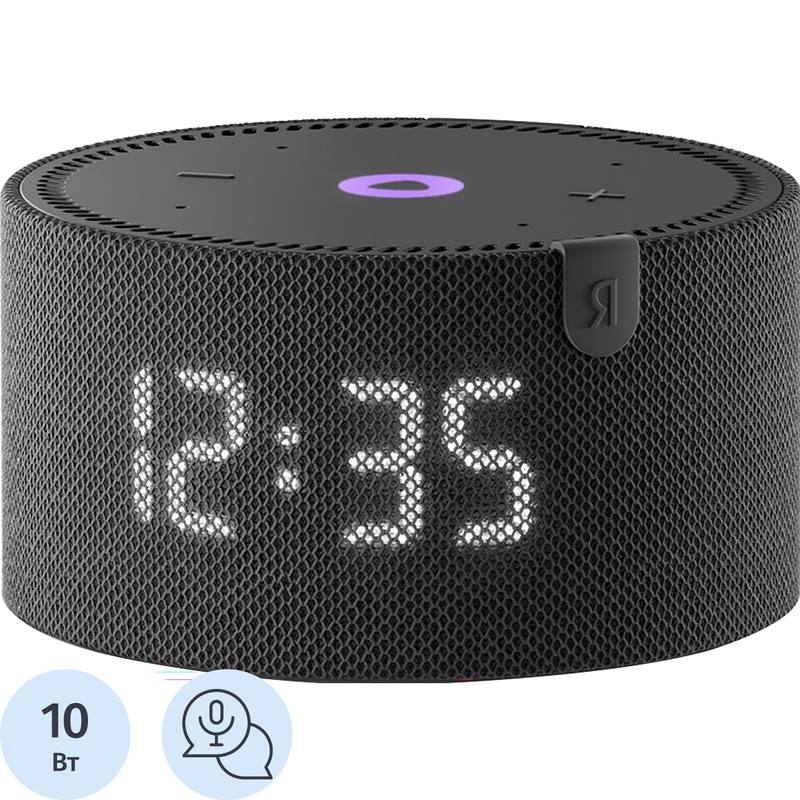 Изображение товара Умная колонка Яндекс Станция Мини чёрная с микрофоном и голосовым помощником