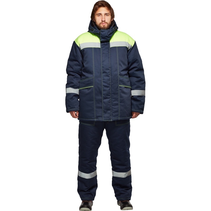 Изображение товара Костюм рабочий зимний мужcкой з45-КПК с СОП синий/лимонный