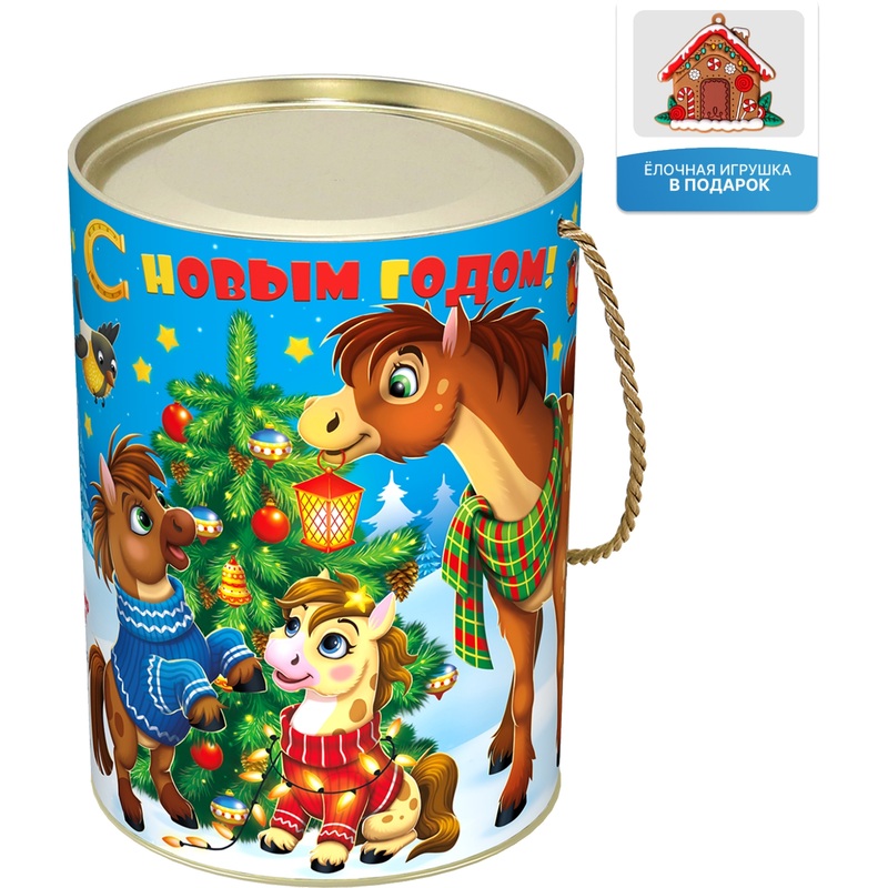 Изображение товара Новогодний сладкий подарок Moroz.ru Веселые копытца 500 г с брелком