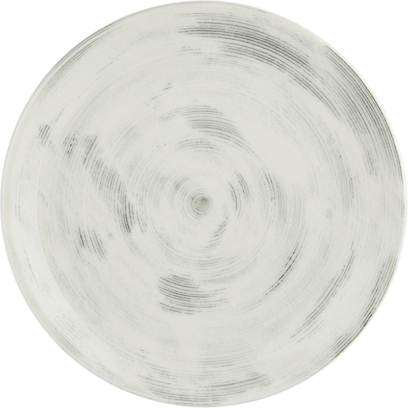 Изображение товара Тарелка обеденная By Bone Falme Grey фарфор 25 см белая/серая (6 штук в упаковке)