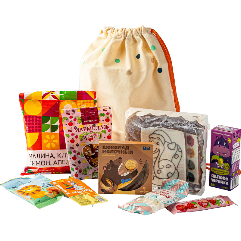 Изображение товара Детский подарочный набор с пряником 1.4 кг, сладости и вкусный сюрприз