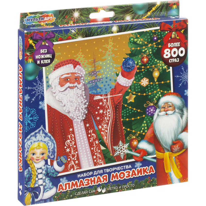 Изображение товара Алмазная мозаика 20x20см Нгдедуш. мороз наб МУЛЬТИАРТ DIAMONDART-NY-MA1(48)