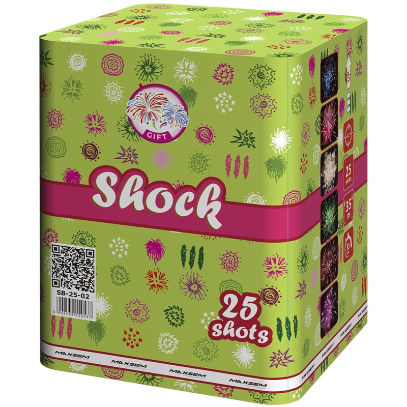 Изображение товара Батарея салютов Maxsem Shock 25 залпов (SB-25-02) - фейерверк на праздник