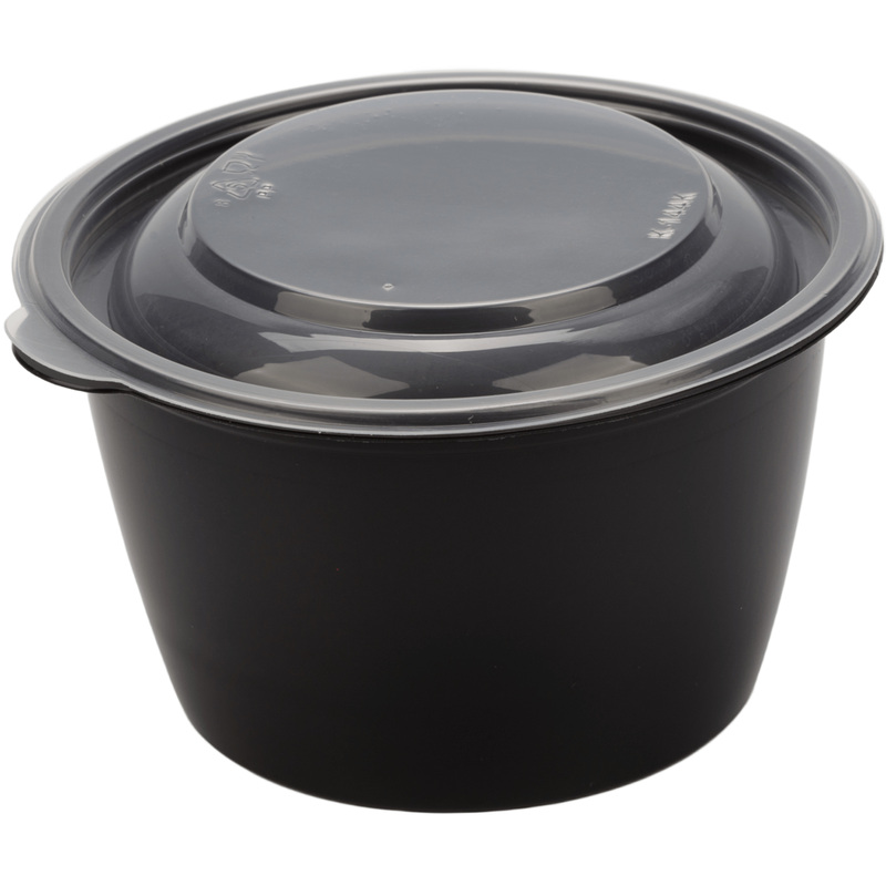 Изображение товара Контейнер одноразовый без крышки К-144 144х144х83.6 мм 750 мл чёрный (300 штук в упаковке)