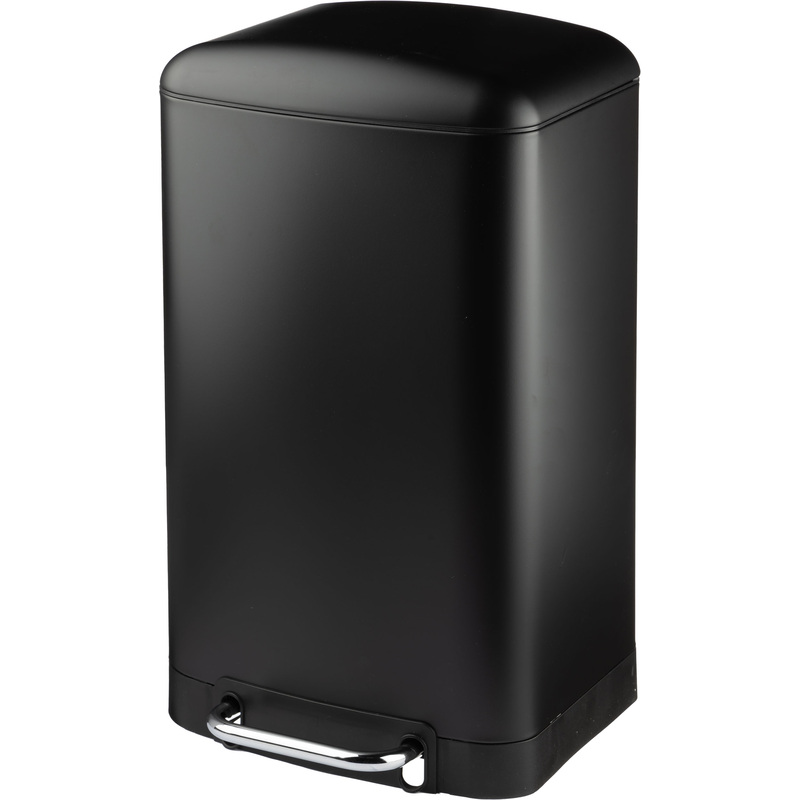 Изображение товара Ведро мусорное Luscan 30л нержавеющая сталь с педалью крышкой черное