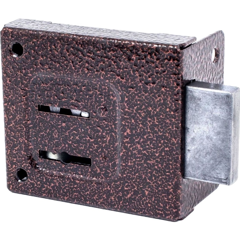 Изображение товара Замок накладной Птимаш ЗН4-1 медь с 3 ключами для деревянных дверей и мебели