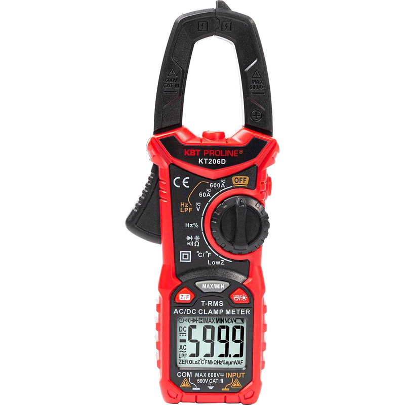 Изображение товара Цифровые токовые клещи КВТ Proline KT 206D для измерений напряжения тока и сопротивления