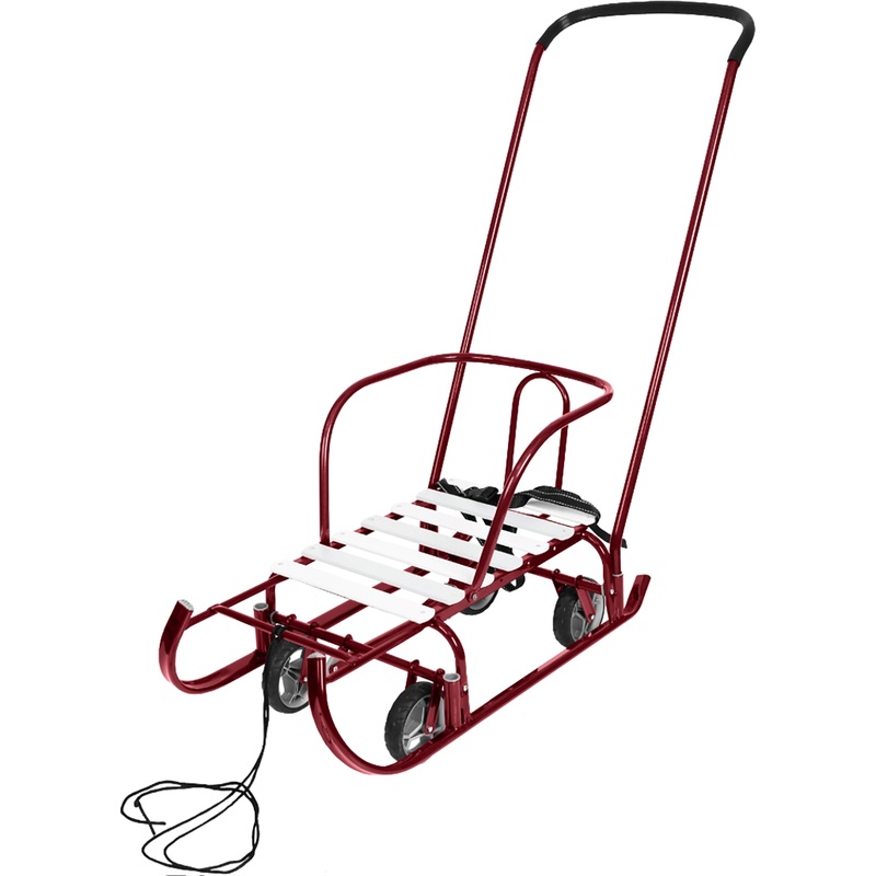 Изображение товара Санки детские с колёсами и ручкой Nika Тимка 6 Универсал красные (TSRD00178953)