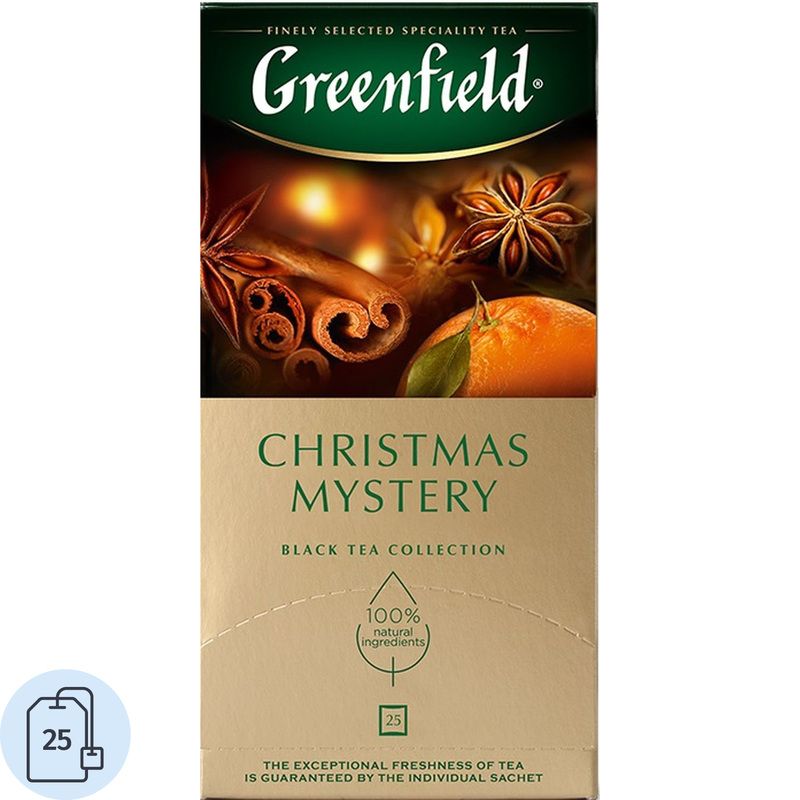 Изображение товара Чай черный Greenfield Christmas Mystery 25 пакетиков пряности цитрус