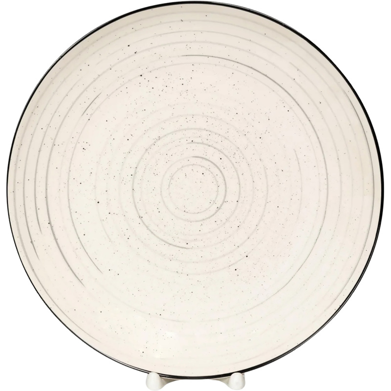 Изображение товара Тарелка обеденная Elrington Фьюжен Хиона керамика 27 см молочная/чёрная (6 штук в упаковке)