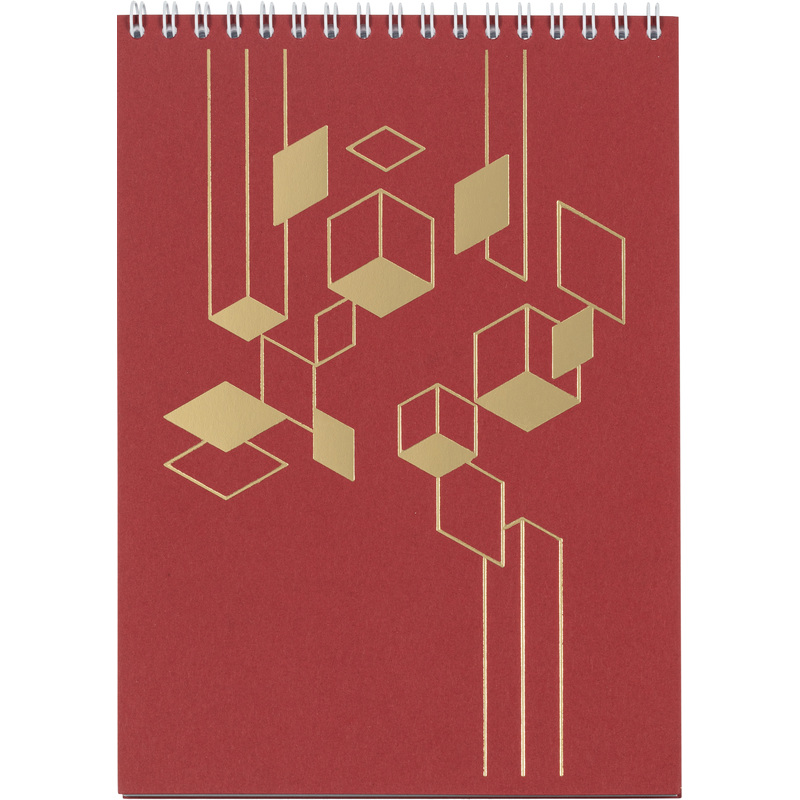 Изображение товара Блокнот А5 50 листов бордовый в клетку на спирали