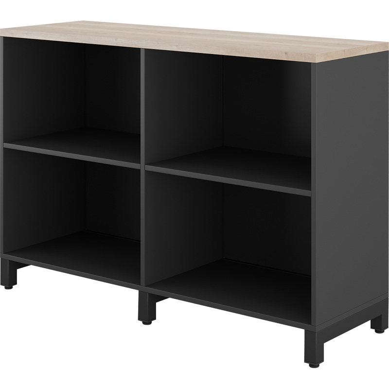 Изображение товара Шкаф для документов Kobor HO/2-120/40/M дуб натуральный/чёрный муар 1200х400х850 мм