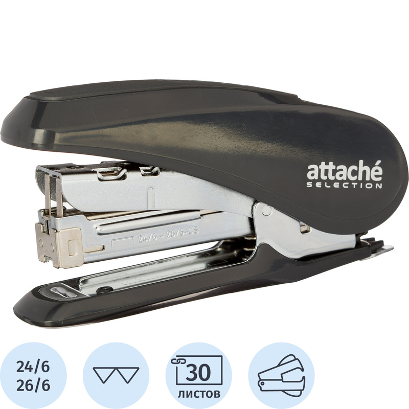 Изображение товара Степлер Attache Selection MSGY2430 до 30 листов серый с технологией Less Effort