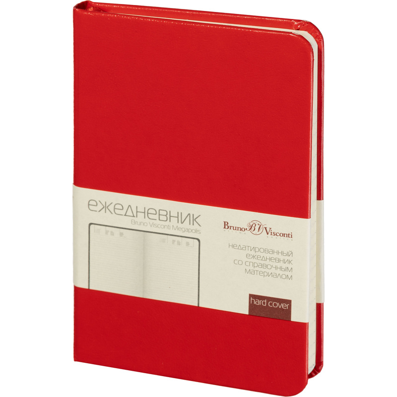Изображение товара Ежедневник Bruno Visconti Megapolis А6 искусственная кожа 100 листов красный