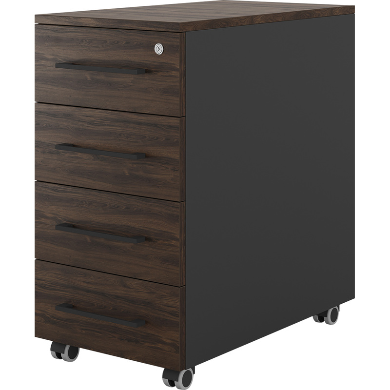 Изображение товара Тумба подкатная Kobor TМ4-40/80 с замком (дуб чарльстон/чёрный муар, 400x800x805 мм, 4 ящика) Изображение товара Тумба подкатная Kobor TМ4-40/80 с замком (дуб чарльстон/чёрный муар, 400x800x805 мм, 4 ящика)