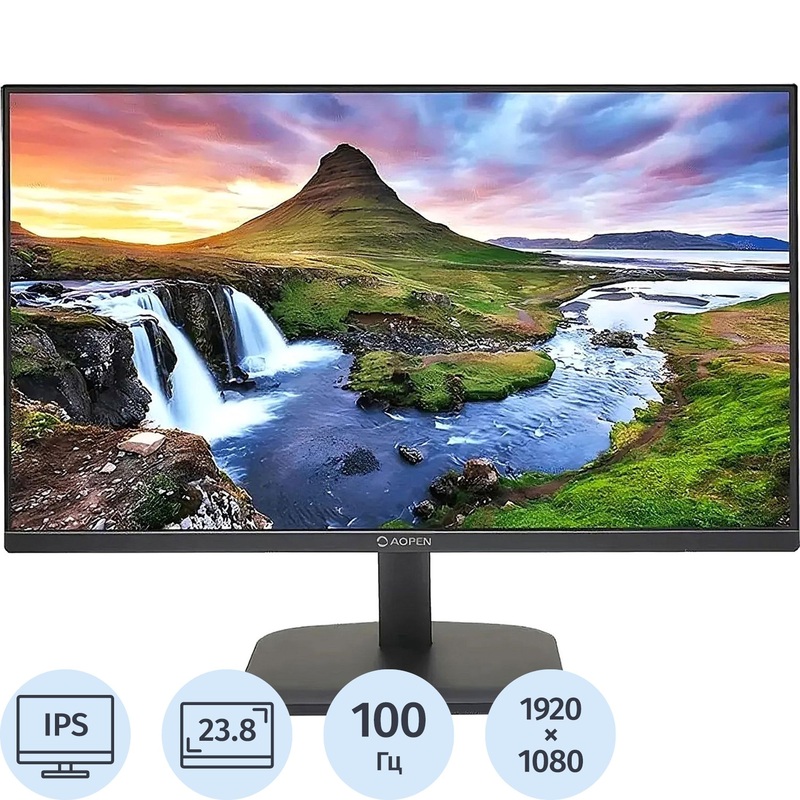Изображение товара Монитор AOpen UM.QC1EE.E01 23.8" Full HD с IPS и 100 Гц Изображение товара Монитор AOpen UM.QC1EE.E01 23.8" Full HD с IPS и 100 Гц