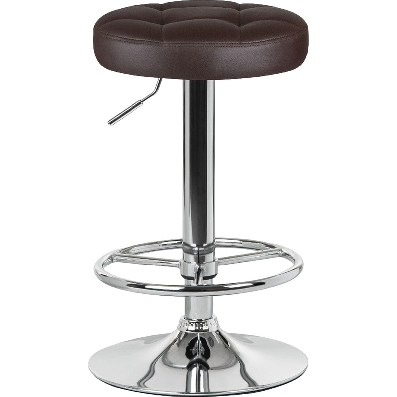 Изображение товара Табурет барный Dobrin Bruno коричневый/хромированный (искусственная кожа/металл)