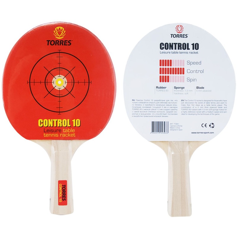 Изображение товара Ракетка для настольного тенниса TORRES Control 10 с конической ручкой