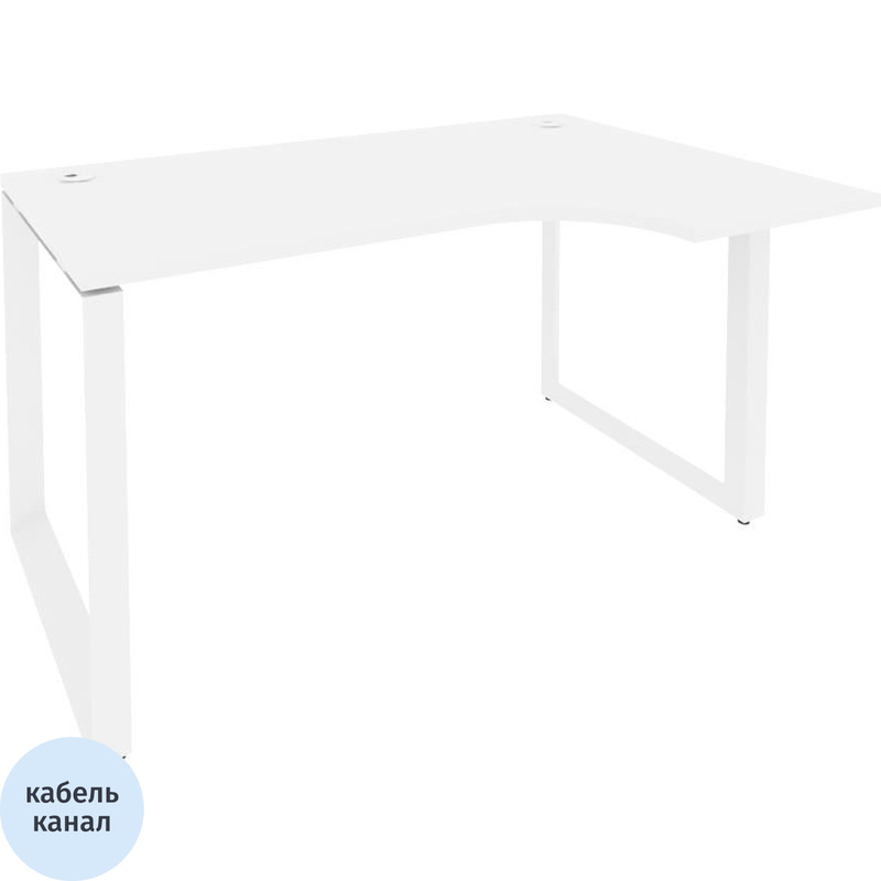 Изображение товара Стол эргономичный ONIX-О правый (белый бриллиант/белый, 1380х980х750 мм)