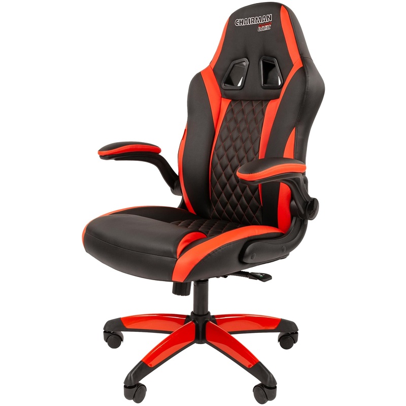 Изображение товара Игровое кресло Chairman Game 15 красное и чёрное из экокожи с регулируемыми функциями