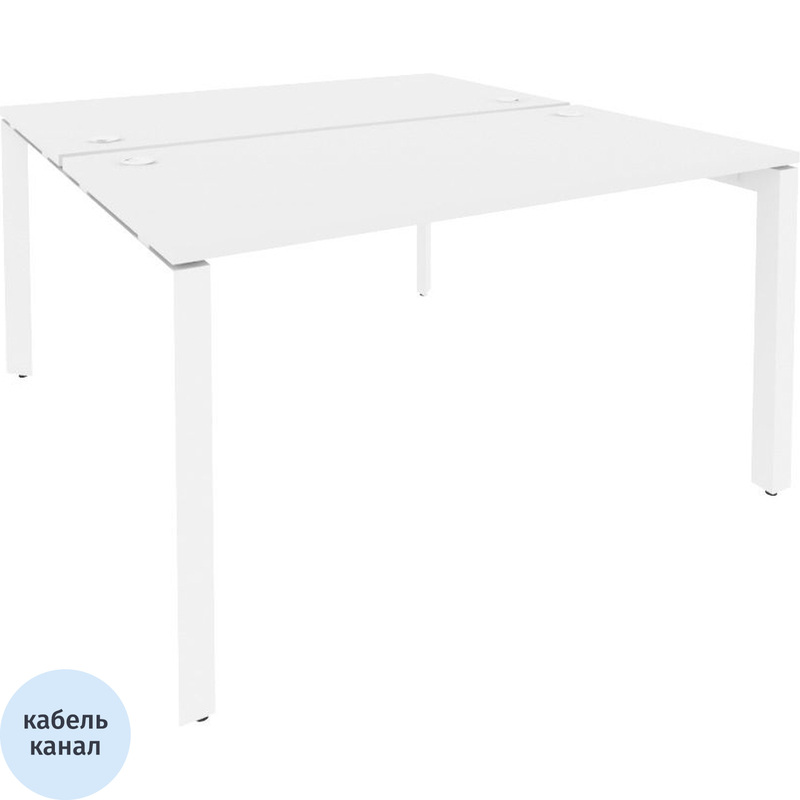 Изображение товара Рабочая станция Onix-П для 2 рабочих мест, белый бриллиант/белый