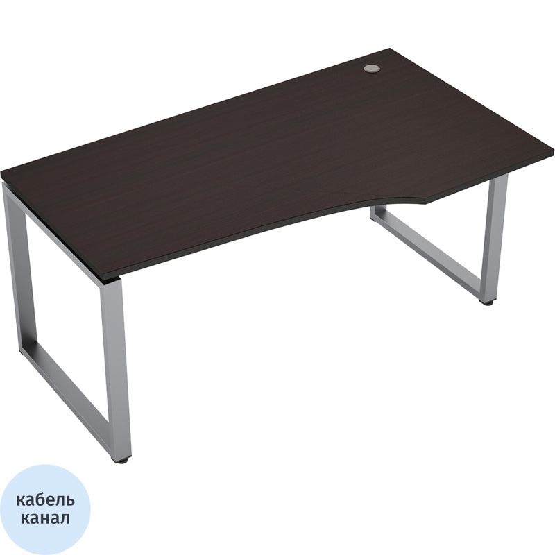 Изображение товара Эргономичный правый стол Avance 6М-О.621 венге алюминий матовый 1600х900х750 мм