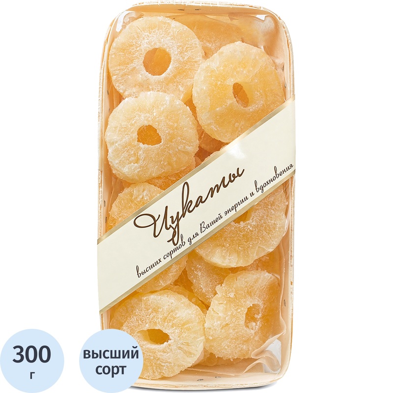 Изображение товара Ананас Аркада сушеные кольца 300 г