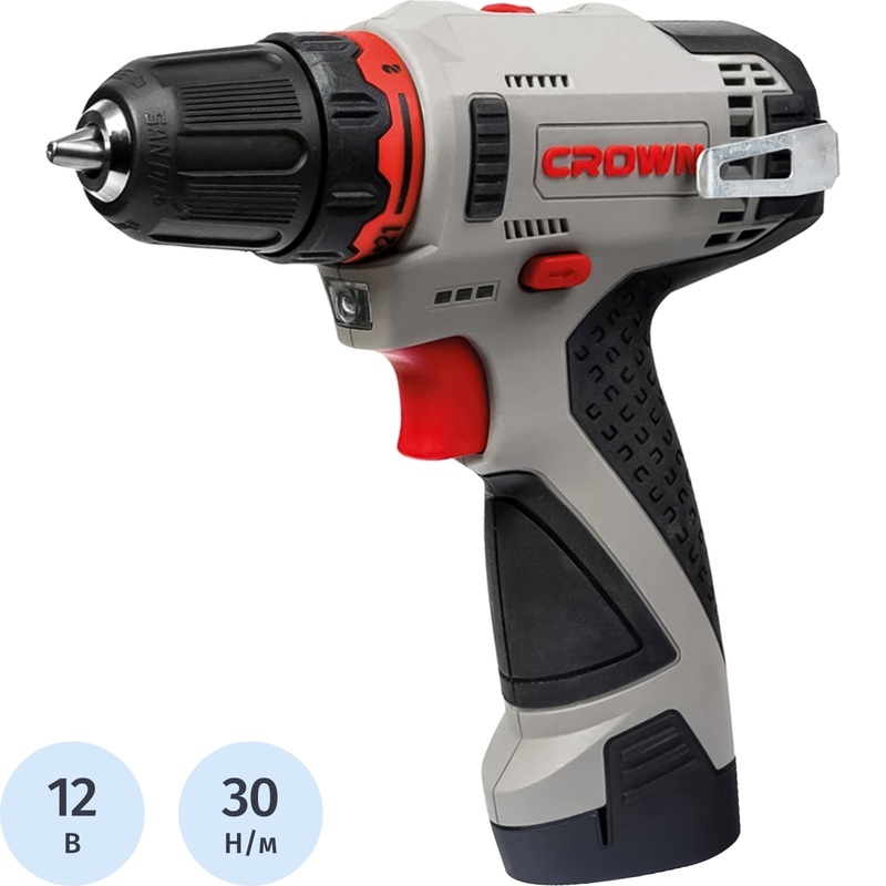 Изображение товара Аккумуляторная дрель-шуруповерт Crown CT21072HX-2 BMC 12В 2 Ач кейс