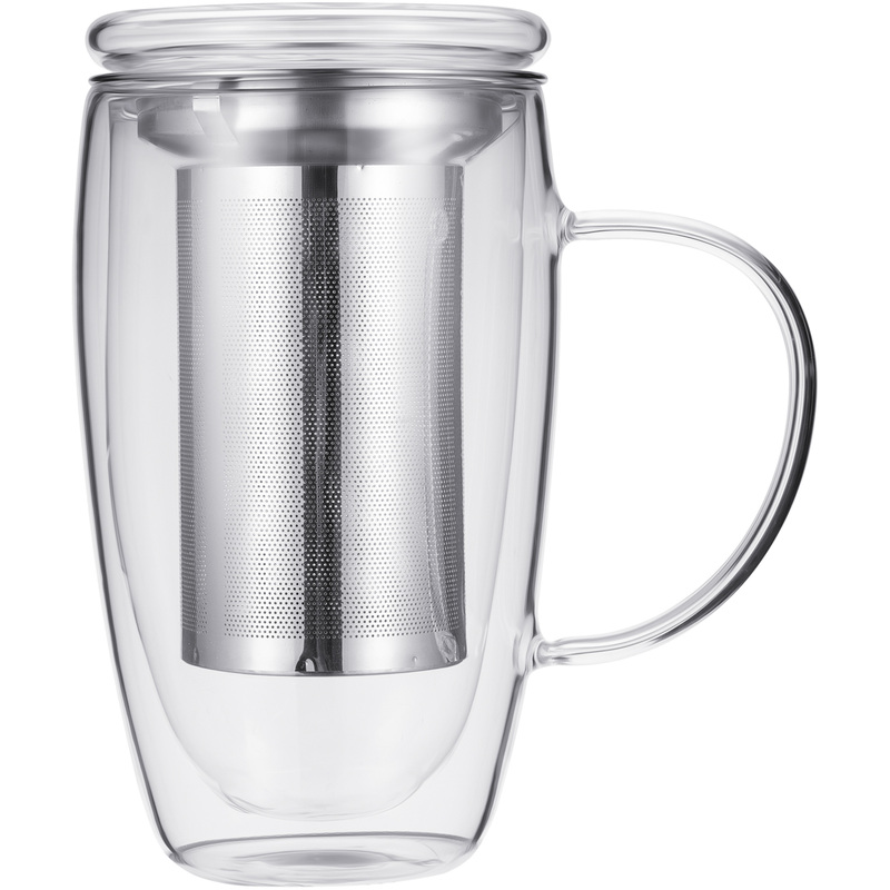 Изображение товара Стеклянная кружка Regent inox Linea Franco объем 450 мл с двойным стеклом