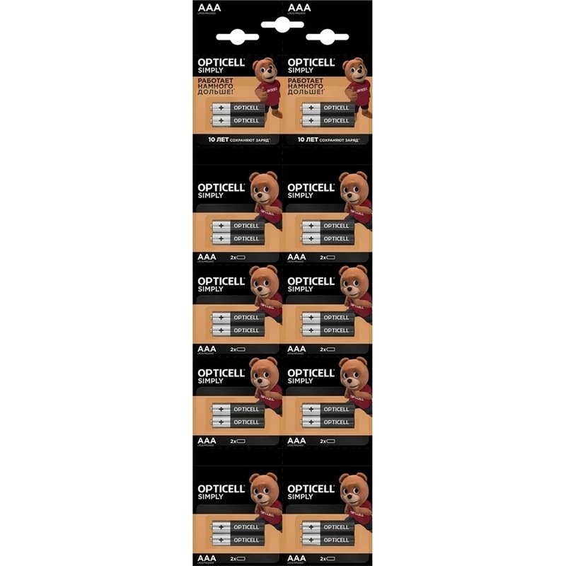Изображение товара Батарейка AAA мизинчиковая Opticell 20 штук в упаковке надежный источник питания