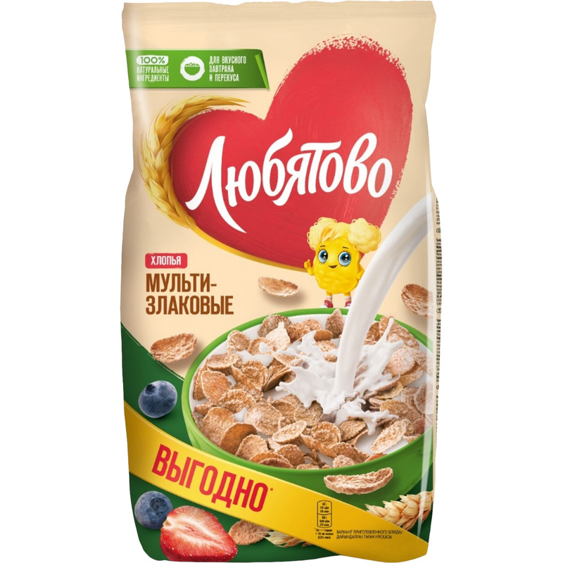 Изображение товара Хлопья Любятово мультизлаковые 450 г