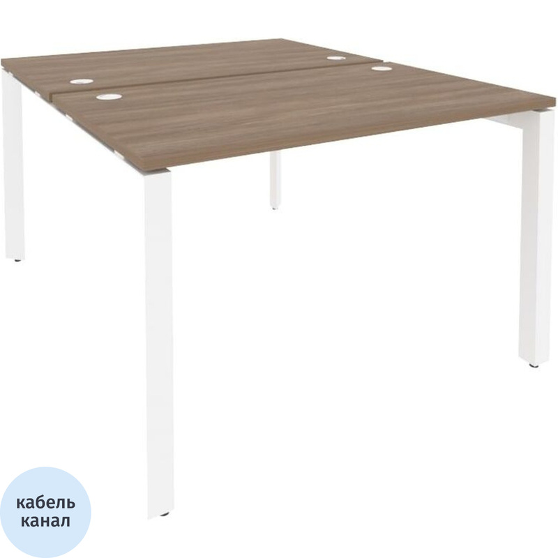 Изображение товара Рабочая станция на 2 рабочих места ONIX-П O.MP-D.RS-2.2.7 (дуб аризона/белый, 1180х1475х750 мм)