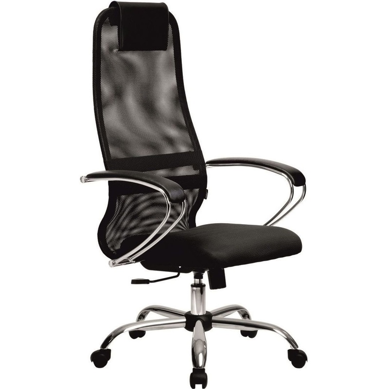 Изображение товара Кресло офисное для руководителя Метта SU-B-8 черное с сеткой и металлом
