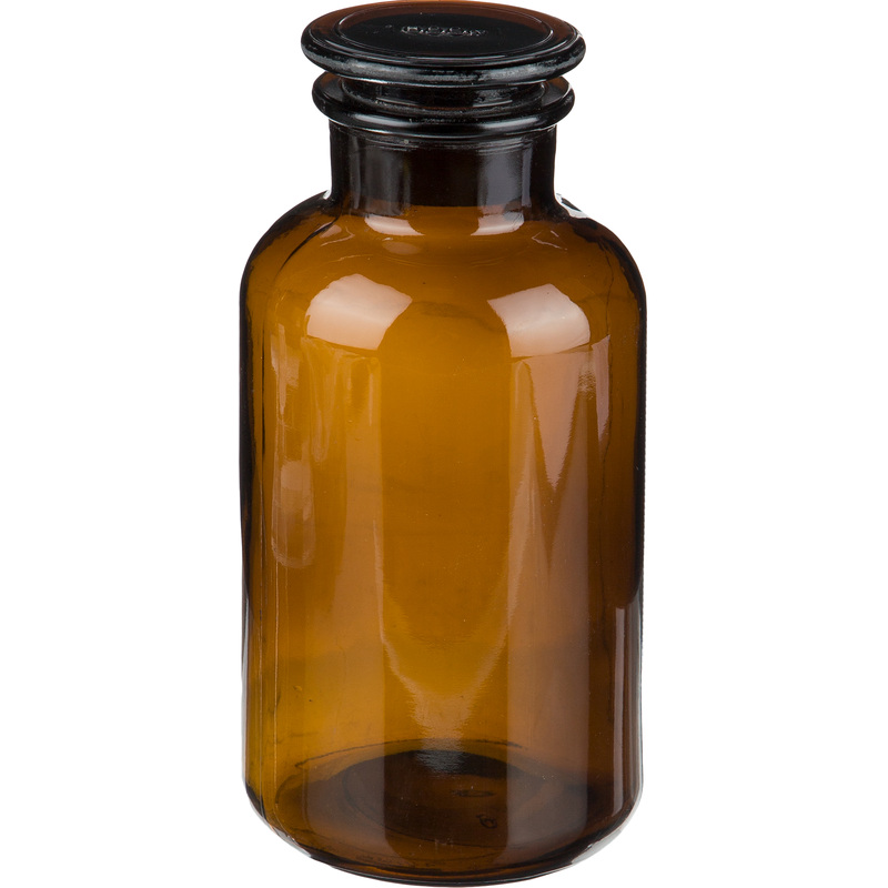 Изображение товара Склянка с пробкой стеклянная тонированная 1000 мл