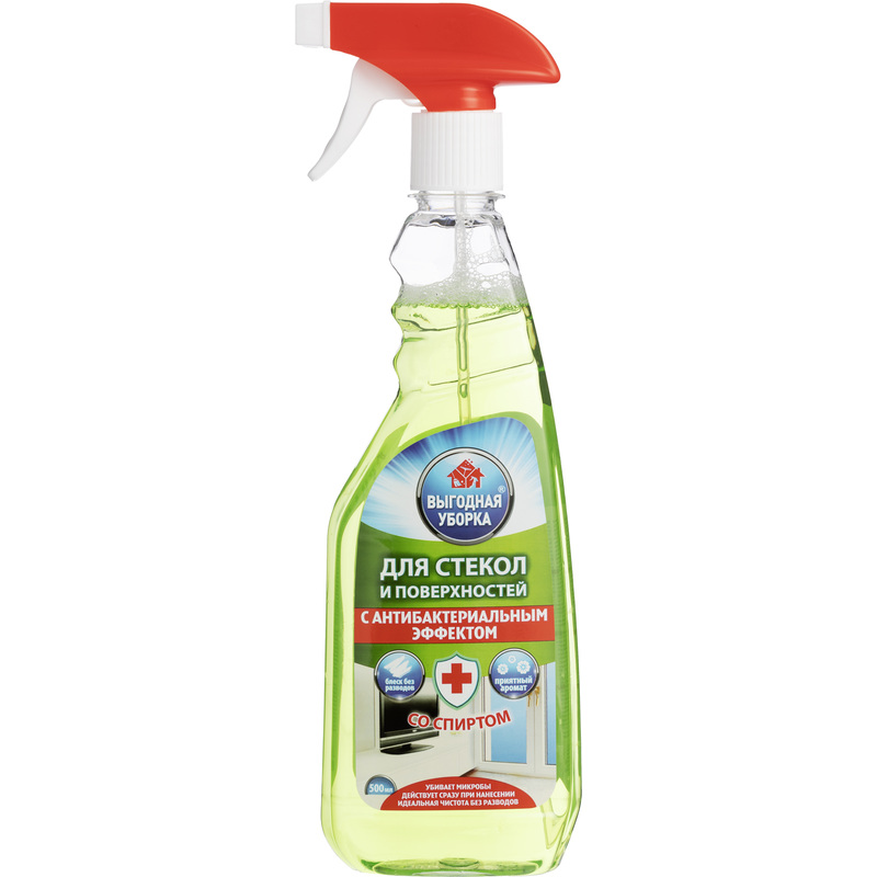 Изображение товара Средство для очистки стекол и поверхностей Выгодная уборка 500 мл спрей