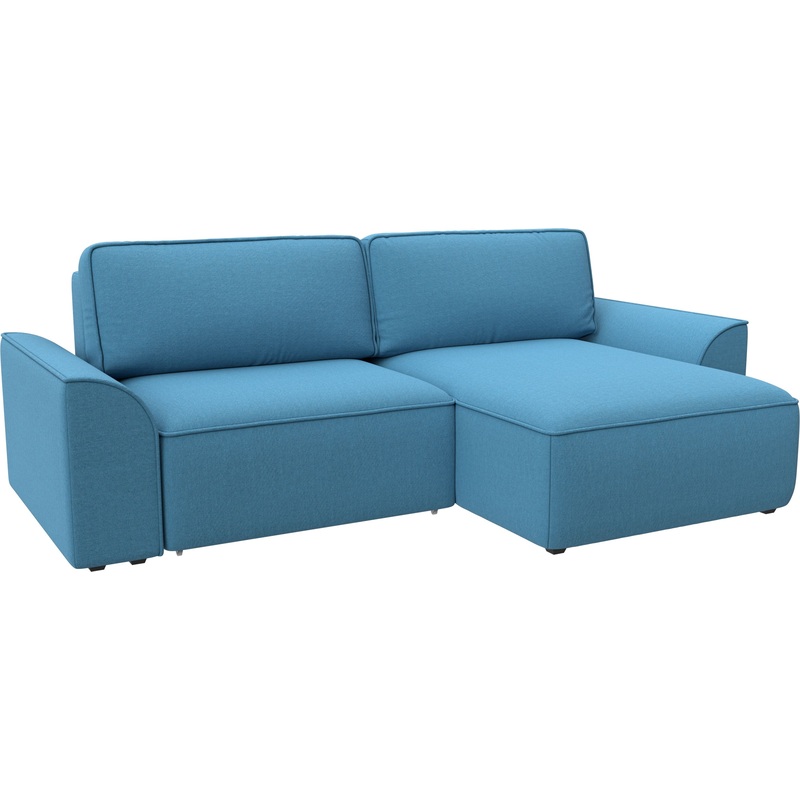 Изображение товара Диван-кровать угловой Комфорт Лига-048 НПБ голубой рогожка с ящиками
