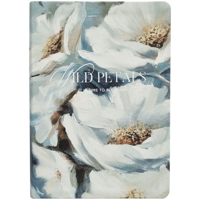 Изображение товара Ежедневник датированный 2026 год InFolio Petals искусственная кожа А5 176 листов (серый обрез), I1727/bouqet