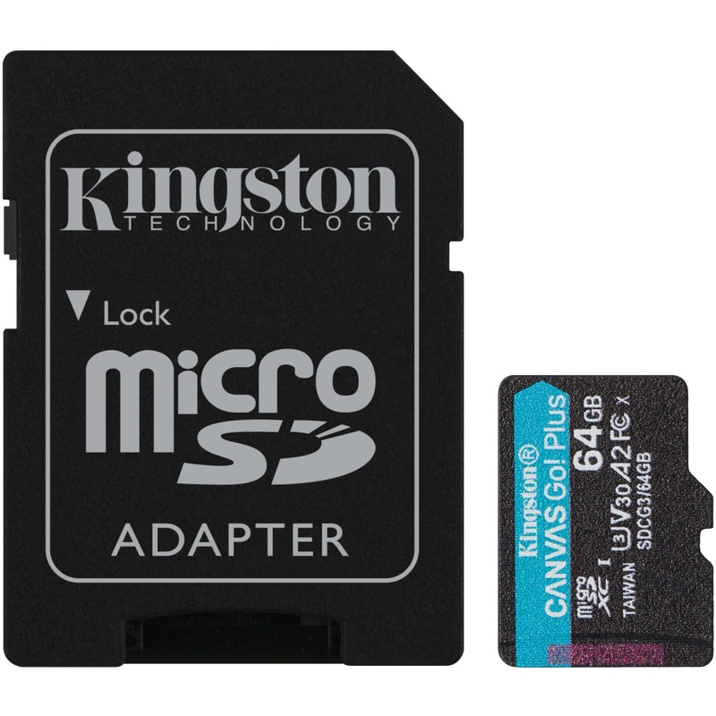 Изображение товара Карта памяти 64 Гб microSDXC Kingston Canvas Go! Plus UHS-I U3 A2 V30 (SDCG3/64Gb)