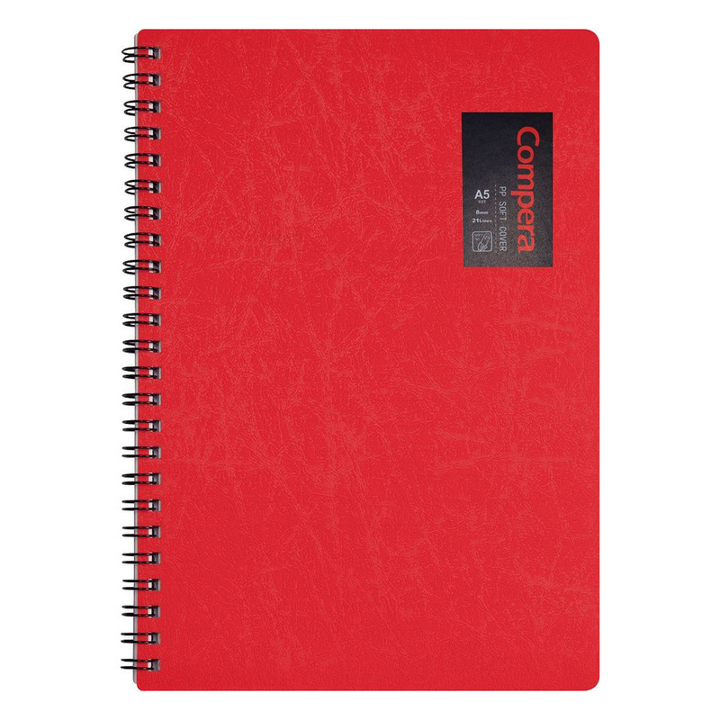 Изображение товара Блокнот Comix Compera Original А5 50 листов красный спираль пластик