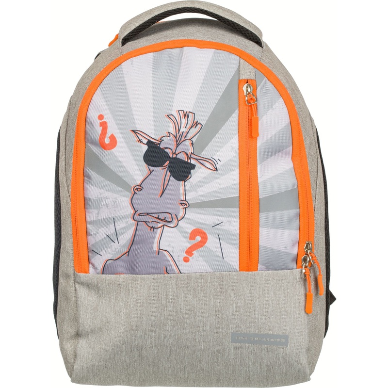 Изображение товара Школьный ортопедический рюкзак Комус Три богатыря Конь-это звучит гордо серый 20 л