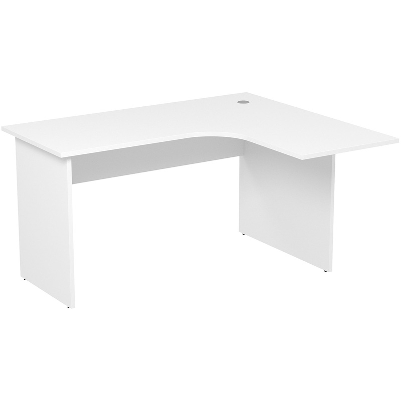 Изображение товара Криволинейный левый письменный стол из ЛДСП белый 1400х1200х750 мм