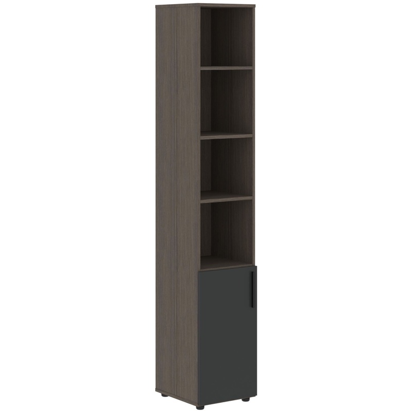 Изображение товара Шкаф для документов Яшма черный и дуб сильвер 400х430х2253 мм