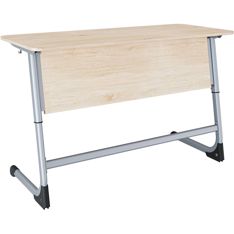 Изображение товара Ученический стол для школьников с регулируемой высотой из ЛДСП серый дуб молочный