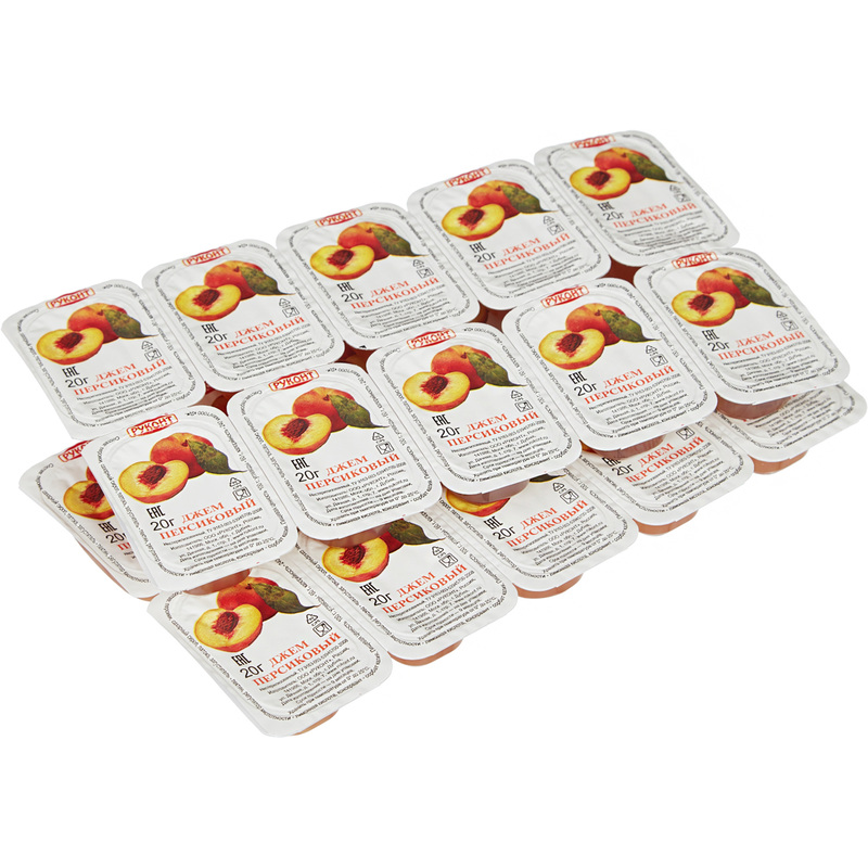 Изображение товара Джем порционный Руконт персик 20 г - 20 штук в упаковке