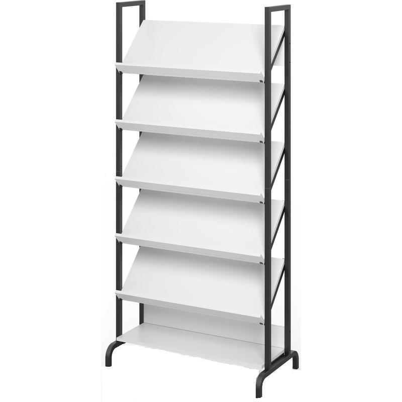 Изображение товара Стеллаж библиотечный демонстрационный (белый/чёрный, 900х466х1900 мм)