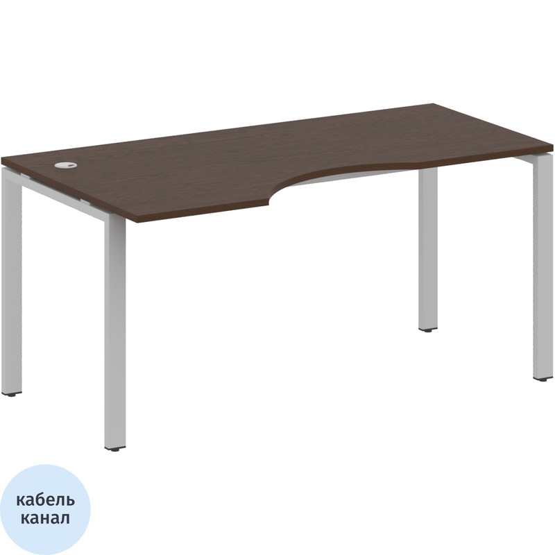 Изображение товара Эргономичный стол Metal System Style БП.СА-1 Л левый 1600х900 мм венге серый
