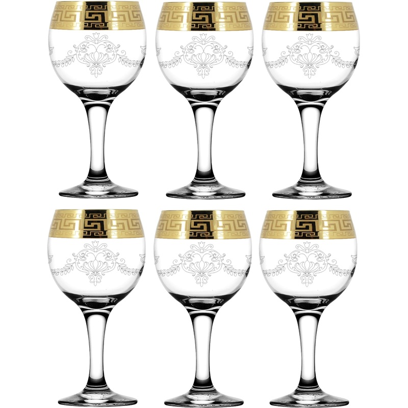 Изображение товара Набор фужеров для красного вина Promsiz Барокко стеклянные 200 мл (6 штук)